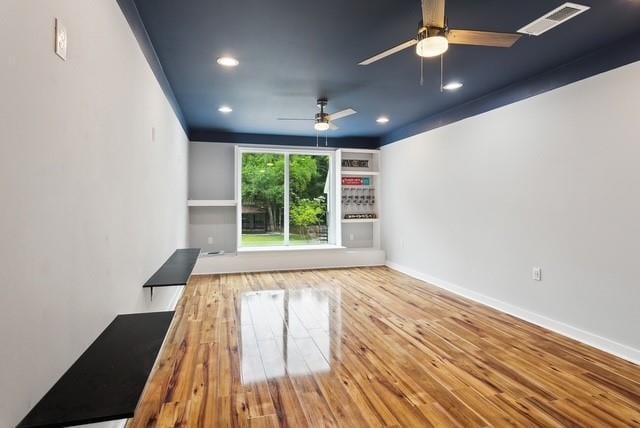 107 Quail St, Slidell, LA 70460 - unfurnished room with a ceiling fan, hardwood / wood-style flooring, and recessed lighting