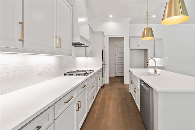 1337 Avenue Lacroix Ave, Lacroix, Covington, LA 70433 - kitchen featuring appliances with stainless steel finishes, tasteful backsplash, light countertops, decorative light fixtures, and recessed lighting