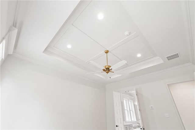 1337 Avenue Lacroix Ave, Lacroix, Covington, LA 70433 - detailed view of crown molding, ceiling fan, recessed lighting, and a smoke detector
