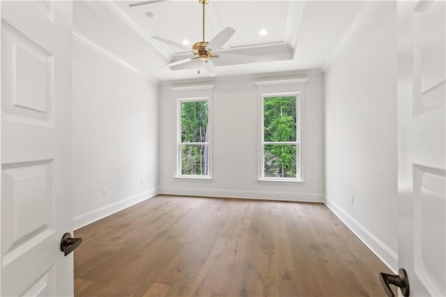 1337 Avenue Lacroix Ave, Lacroix, Covington, LA 70433 - unfurnished room with wood finished floors, ornamental molding, ceiling fan, and recessed lighting