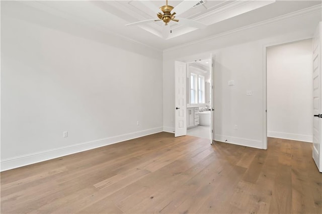1337 Avenue Lacroix Ave, Lacroix, Covington, LA 70433 - empty room featuring ornamental molding, ceiling fan, and wood finished floors