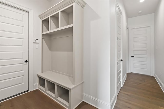 1337 Avenue Lacroix Ave, Lacroix, Covington, LA 70433 - mudroom with dark wood-style floors and baseboards