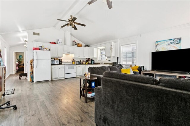 4110 Hollygrove St, New Orleans, LA 70118 - living room with a ceiling fan and light wood-type flooring