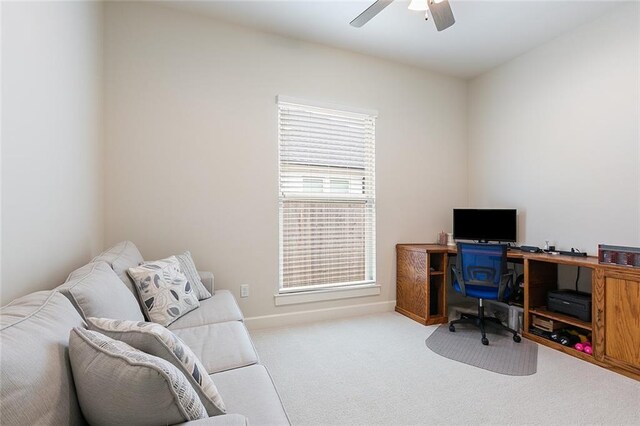 1193 Delta Ln, Covington, LA 70433 - home office featuring carpet and ceiling fan