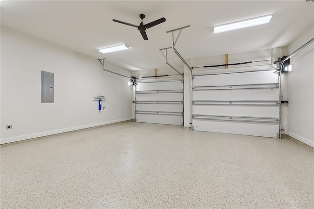 1193 Delta Ln, Covington, LA 70433 - garage with electric panel and a ceiling fan