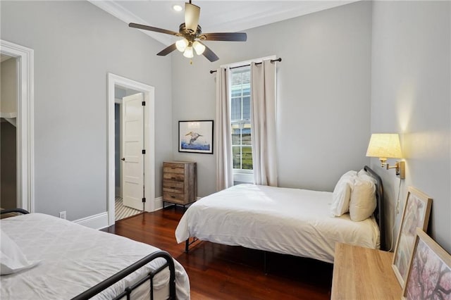 1529 St Philip St, New Orleans, LA 70116 - bedroom with wood finished floors and a ceiling fan