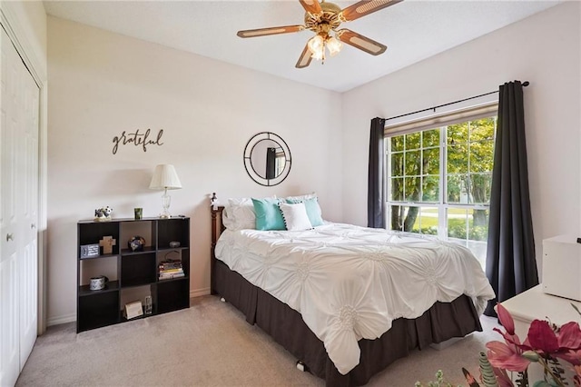 67061 Dolan St, Mandeville, LA 70471 - bedroom with carpet, a closet, and ceiling fan