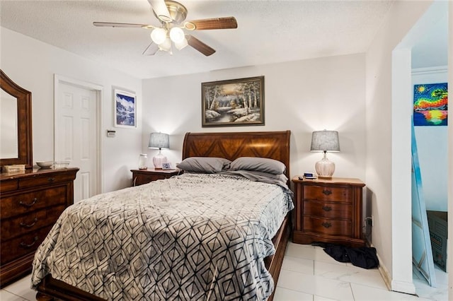 3109 Bayou View Pl, Slidell, LA 70458 - bedroom featuring ceiling fan and light marble finish flooring