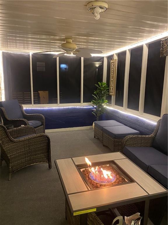 3109 Bayou View Pl, Slidell, LA 70458 - view of patio with an outdoor fire pit and ceiling fan