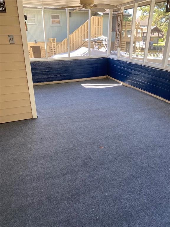 3109 Bayou View Pl, Slidell, LA 70458 - unfurnished sunroom featuring a ceiling fan