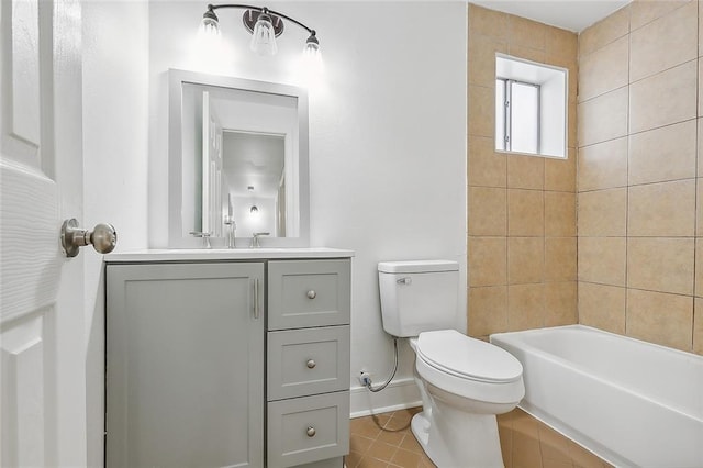 2232 Annette St, New Orleans, LA 70119 - bathroom featuring vanity, tile patterned floors, and washtub / shower combination