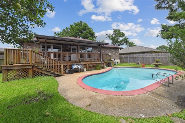 333 Bertolino Dr, Kenner, LA 70065 - view of swimming pool featuring a deck, a patio, and stairs