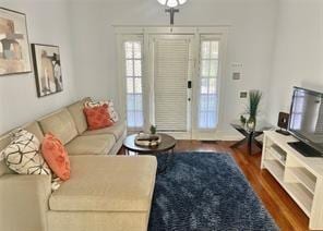 3929 Octavia St, New Orleans, LA 70125 - living room with dark wood finished floors