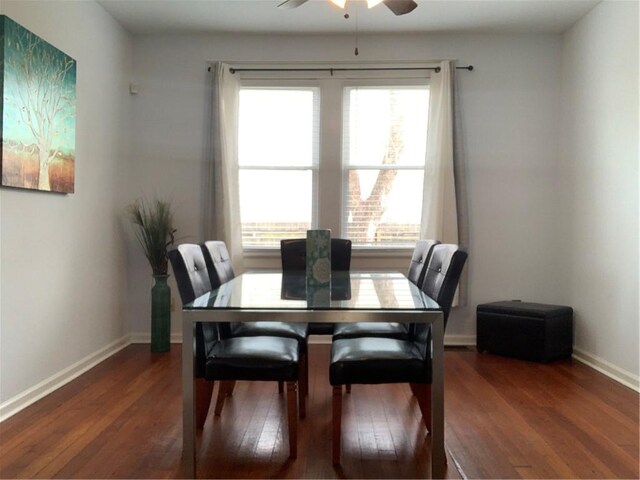 3929 Octavia St, New Orleans, LA 70125 - dining space with wood finished floors and a ceiling fan