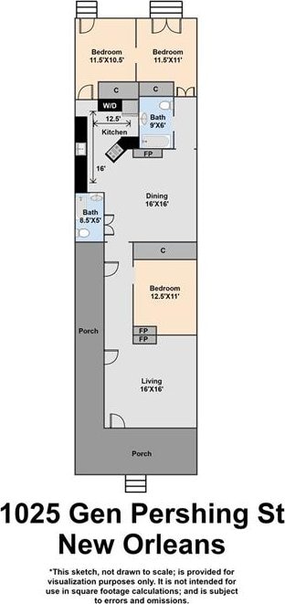 1025 General Pershing St, New Orleans, LA 70115 - view of property floor plan