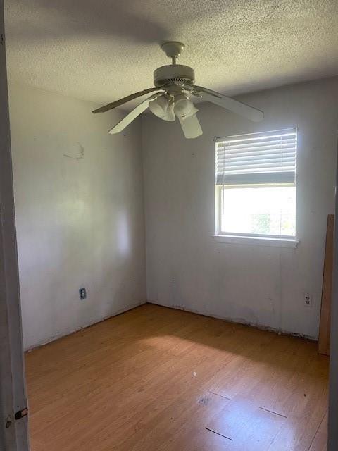 308 Elmwood Dr, La Place, LA 70068 - empty room with light wood-style flooring, a textured ceiling, and a ceiling fan