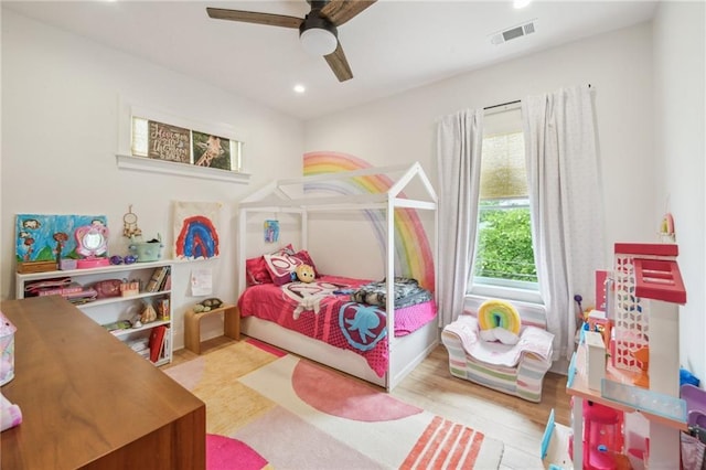 845 Pontalba St, New Orleans, LA 70124 - bedroom with wood finished floors, recessed lighting, and ceiling fan