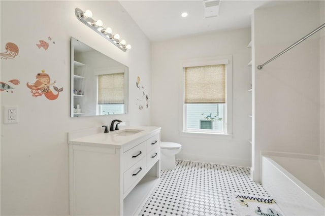 845 Pontalba St, New Orleans, LA 70124 - bathroom with vanity, tile patterned floors, and bathtub / shower combination