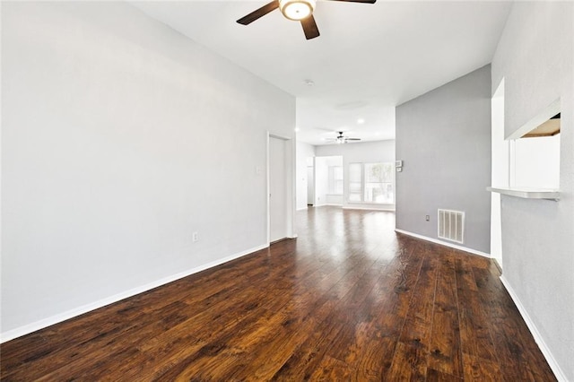 304 Jeffer Dr, Waggaman, LA 70094 - unfurnished living room with a ceiling fan and hardwood / wood-style flooring