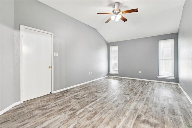 304 Jeffer Dr, Waggaman, LA 70094 - spare room with ceiling fan, wood finished floors, and lofted ceiling