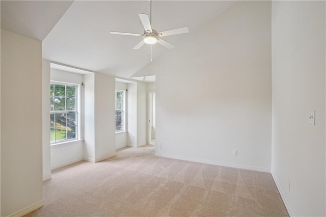 505 Rose St, Metairie, LA 70005 - carpeted empty room featuring a ceiling fan and high vaulted ceiling