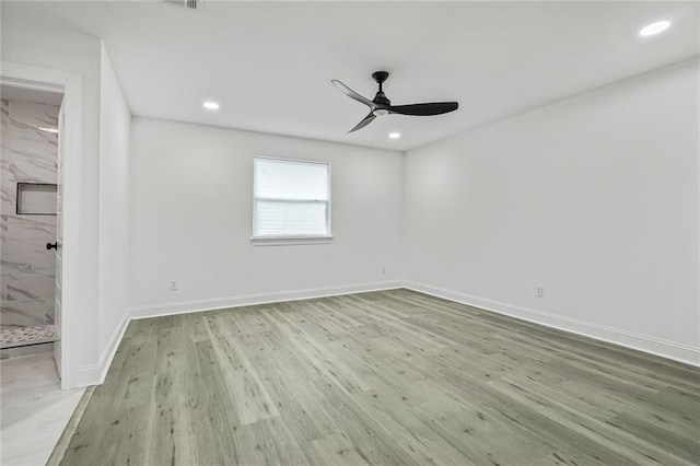 1408 N Sugar Ridge Rd, La Place, LA 70068 - spare room with wood finished floors, ceiling fan, and recessed lighting