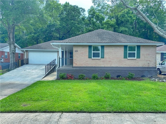 105 Kempsey Ct, Slidell, LA 70458 - single story home featuring brick siding, roof with shingles, and driveway