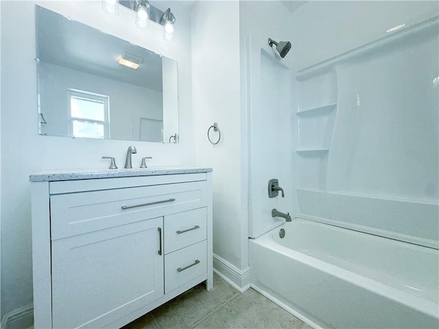 105 Kempsey Ct, Slidell, LA 70458 - bathroom with shower / bath combination, vanity, and tile patterned flooring