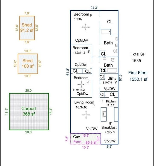 28794 Berry Todd Rd, Lacombe, LA 70445 - view of room layout