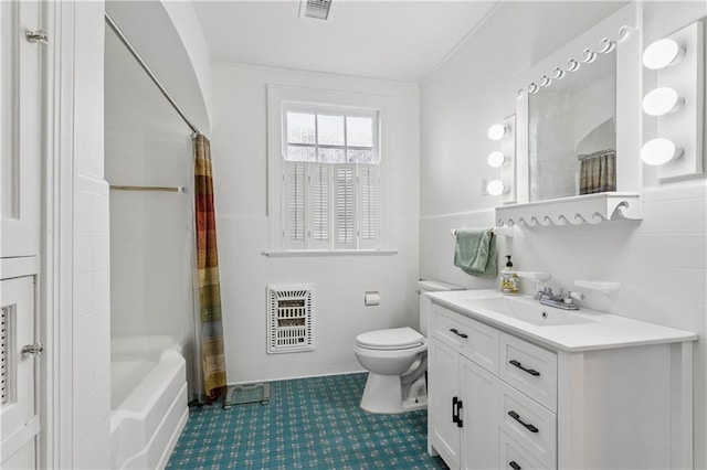 3222 Octavia St, New Orleans, LA 70125 - full bathroom with heating unit, vanity, and shower / bath combo