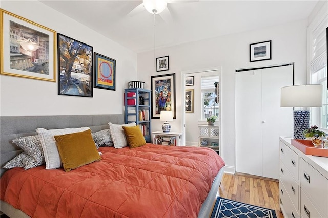 3116 Beaulieu St, Metairie, LA 70001 - bedroom with light wood-type flooring, multiple windows, and ceiling fan