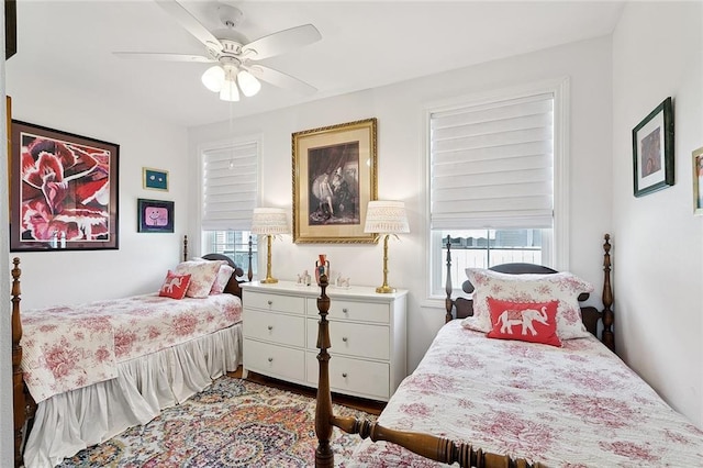 3116 Beaulieu St, Metairie, LA 70001 - bedroom with wood finished floors and a ceiling fan