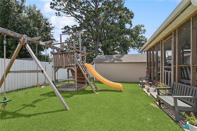 3116 Beaulieu St, Metairie, LA 70001 - view of play area with a sunroom