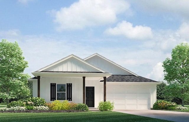 5373 Bypass Breeze Dr, Slidell, LA 70461 - view of front facade featuring an attached garage, driveway, roof with shingles, and board and batten siding