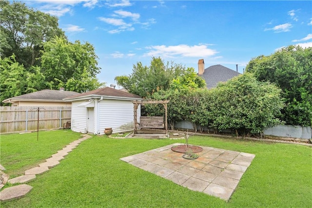 2820 Metairie Ct, Metairie, LA 70002 - fenced backyard featuring a patio area, a shed, and a pergola