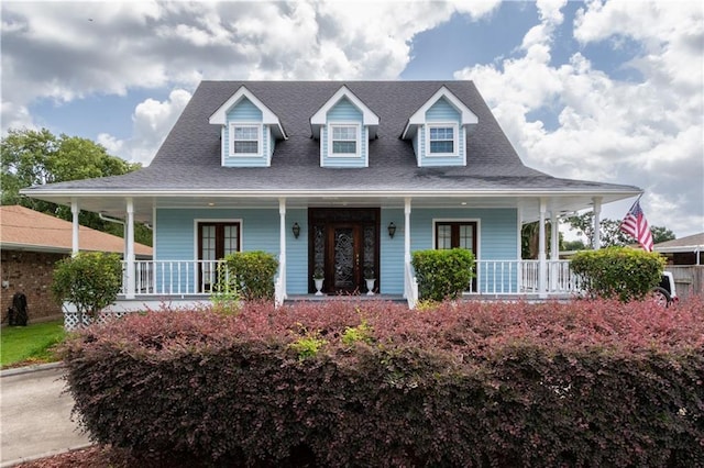 4525 Barnett St, Metairie, LA 70006 - farmhouse inspired home featuring a porch and french doors