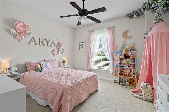 502 Terrace Lake Dr, Covington, LA 70435 - bedroom featuring light carpet and ceiling fan