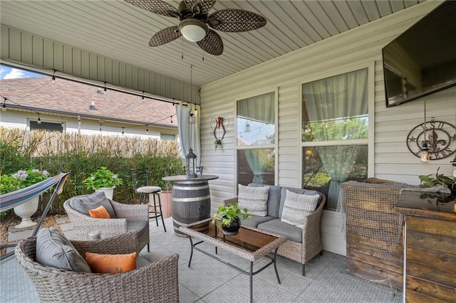 502 Terrace Lake Dr, Covington, LA 70435 - view of patio / terrace with outdoor lounge area and a ceiling fan
