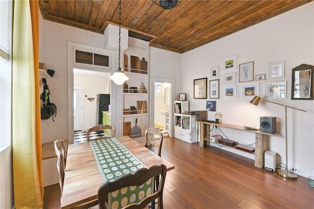 2018 Adams St, New Orleans, LA 70118 - dining room with wooden ceiling and wood finished floors
