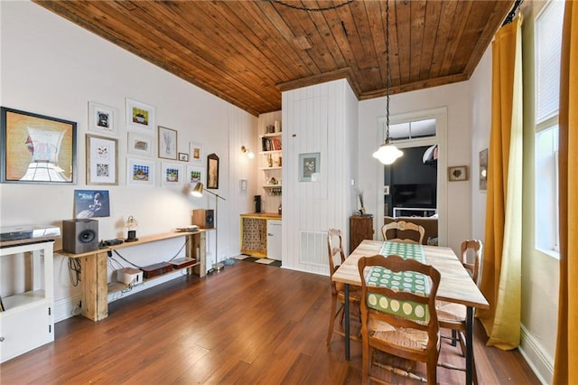 2018 Adams St, New Orleans, LA 70118 - dining space featuring wood ceiling, wood finished floors, and ornamental molding
