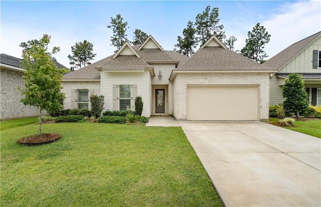 4028 Cypress Point Dr, Covington, LA 70433 - view of front of property with a shingled roof, a garage, and a front yard