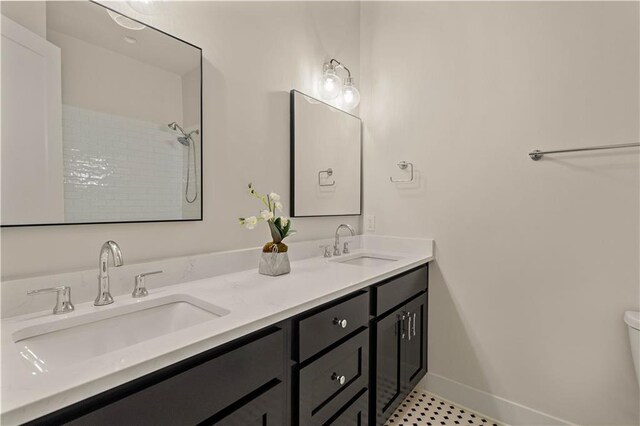 4028 Cypress Point Dr, Covington, LA 70433 - full bathroom with double vanity and tiled shower