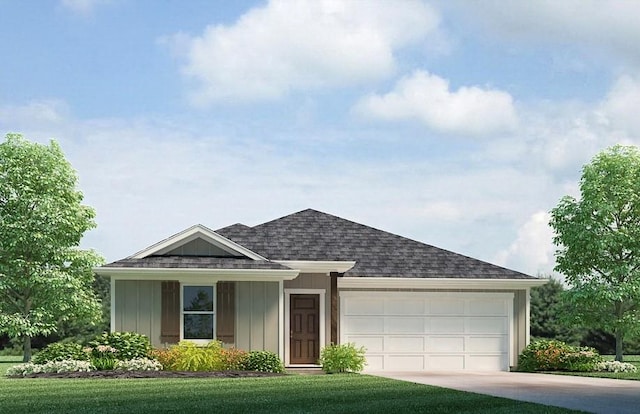 321 Holmes Blvd, Terrytown, LA 70056 - ranch-style home featuring driveway, board and batten siding, a garage, and roof with shingles