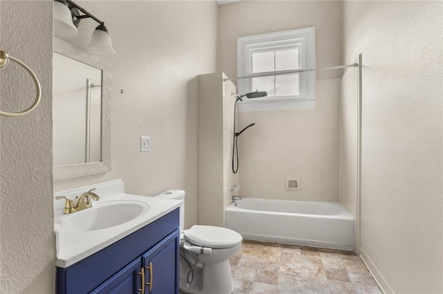 4149-51 Canal St, New Orleans, LA 70119 - bathroom featuring vanity, tub / shower combination, and stone finish floors