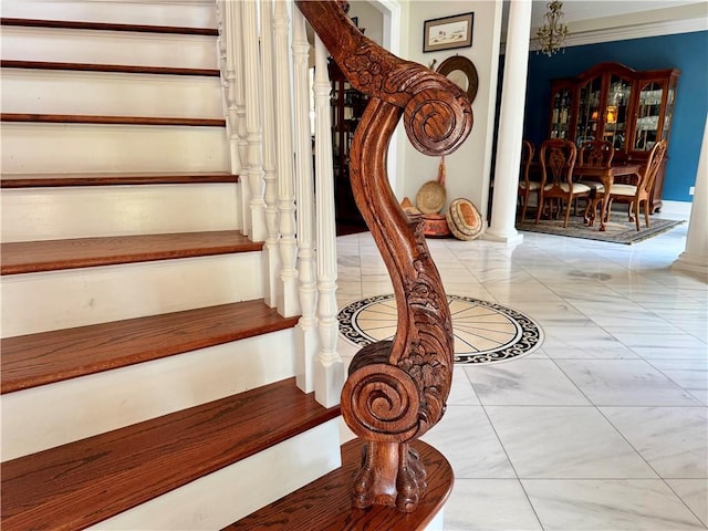 712 Stewart Ave, River Ridge, LA 70123 - stairs featuring tile patterned flooring