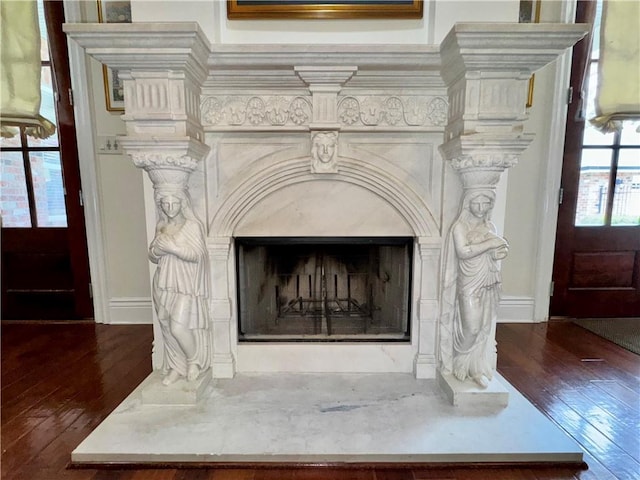 712 Stewart Ave, River Ridge, LA 70123 - detailed view of a high end fireplace and wood finished floors