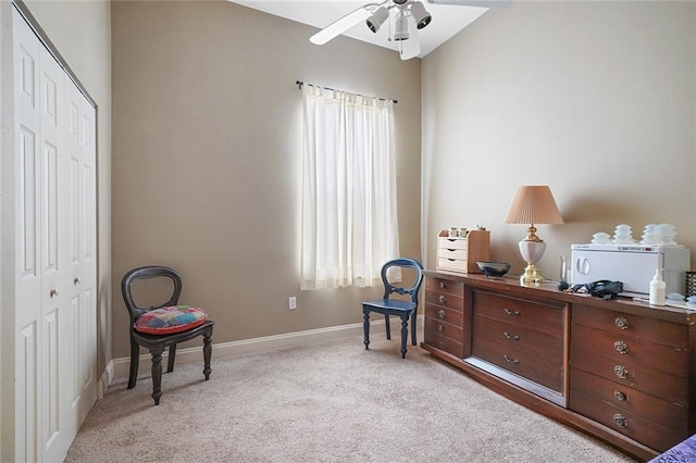 215 N Rendon St, New Orleans, LA 70119 - living area featuring ceiling fan and carpet