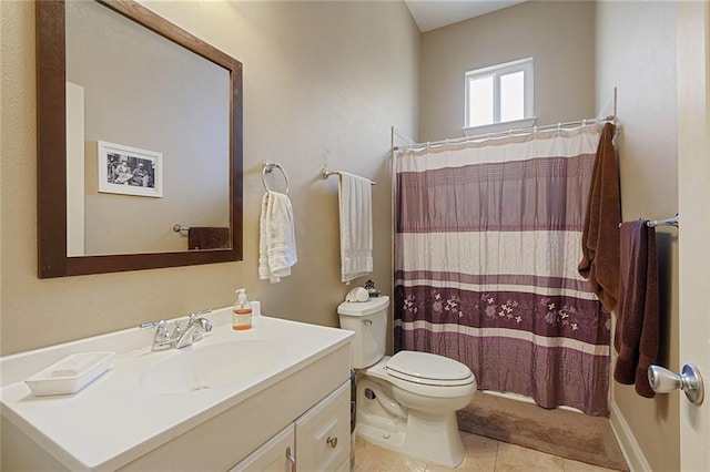 215 N Rendon St, New Orleans, LA 70119 - full bath featuring vanity, tile patterned floors, and a shower with shower curtain