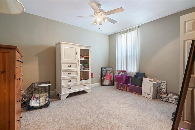 215 N Rendon St, New Orleans, LA 70119 - game room featuring carpet flooring and a ceiling fan