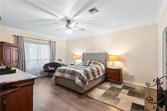 1 Platt St, Kenner, LA 70065 - bedroom with crown molding, wood finished floors, and a ceiling fan